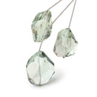 23 - 27mm Prasiolite Faceted Nugget Focal Set of 3 Beads - Beadsofcambay.com