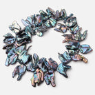 23-41mm Peacock Top Drill Ultra Keshi Freshwater Pearls 17 inch 38 Beads - Beadsofcambay.com
