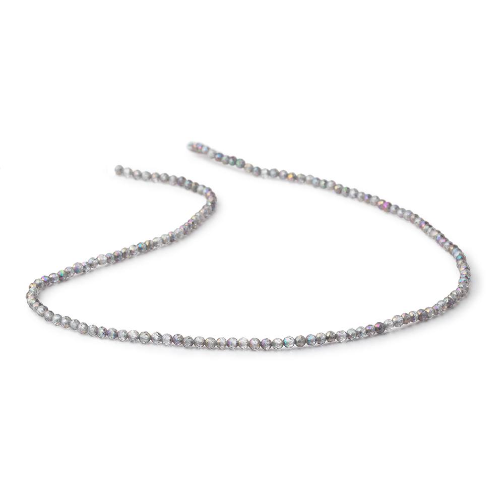 2.3mm Mystic Gray Quartz Micro Faceted Round 12.5 inch 140 Beads - Beadsofcambay.com