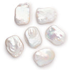 23x19 - 27x21mm Rosé White Rectangle Freshwater Pearl Focal 1 piece - Beadsofcambay.com