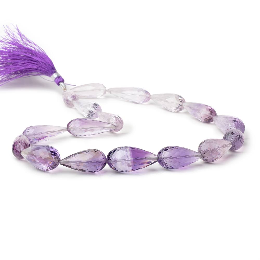 23x9 - 25x13mm Amethyst Faceted Tear Drops 17 inch 17 Beads AA - Beadsofcambay.com