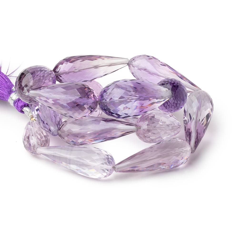 23x9 - 25x13mm Amethyst Faceted Tear Drops 17 inch 17 Beads AA - Beadsofcambay.com