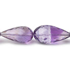 23x9 - 25x13mm Amethyst Faceted Tear Drops 17 inch 17 Beads AA - Beadsofcambay.com