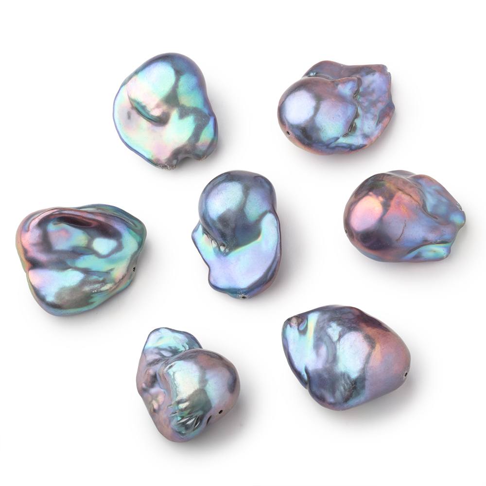 24 - 30mm Peacock Ultra Baroque Freshwater Pearl 1 Focal AA - Beadsofcambay.com