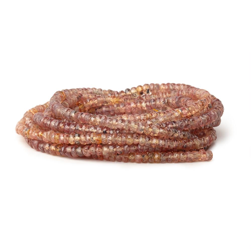 2.5-3.5mm Burnt Orange Songea Sapphire Faceted Rondelles 16 inch 209 Beads - Beadsofcambay.com