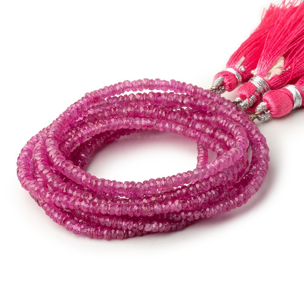 2.5 - 3mm Burmese Ruby Faceted Rondelle Beads 16 inch 290 pieces AA - Beadsofcambay.com