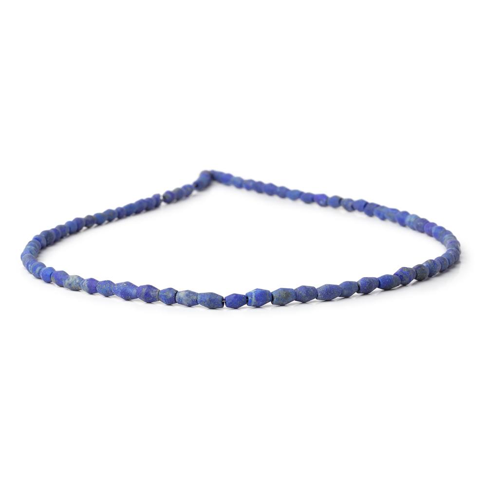 2.5-6mm Lapis Lazuli Hand-Cut Plain Rice 14.5 inch 75 Beads 1mm Hole - Beadsofcambay.com