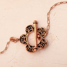25mm Antiqued Copper Scrolled Flower Toggle 1 piece - Beadsofcambay.com