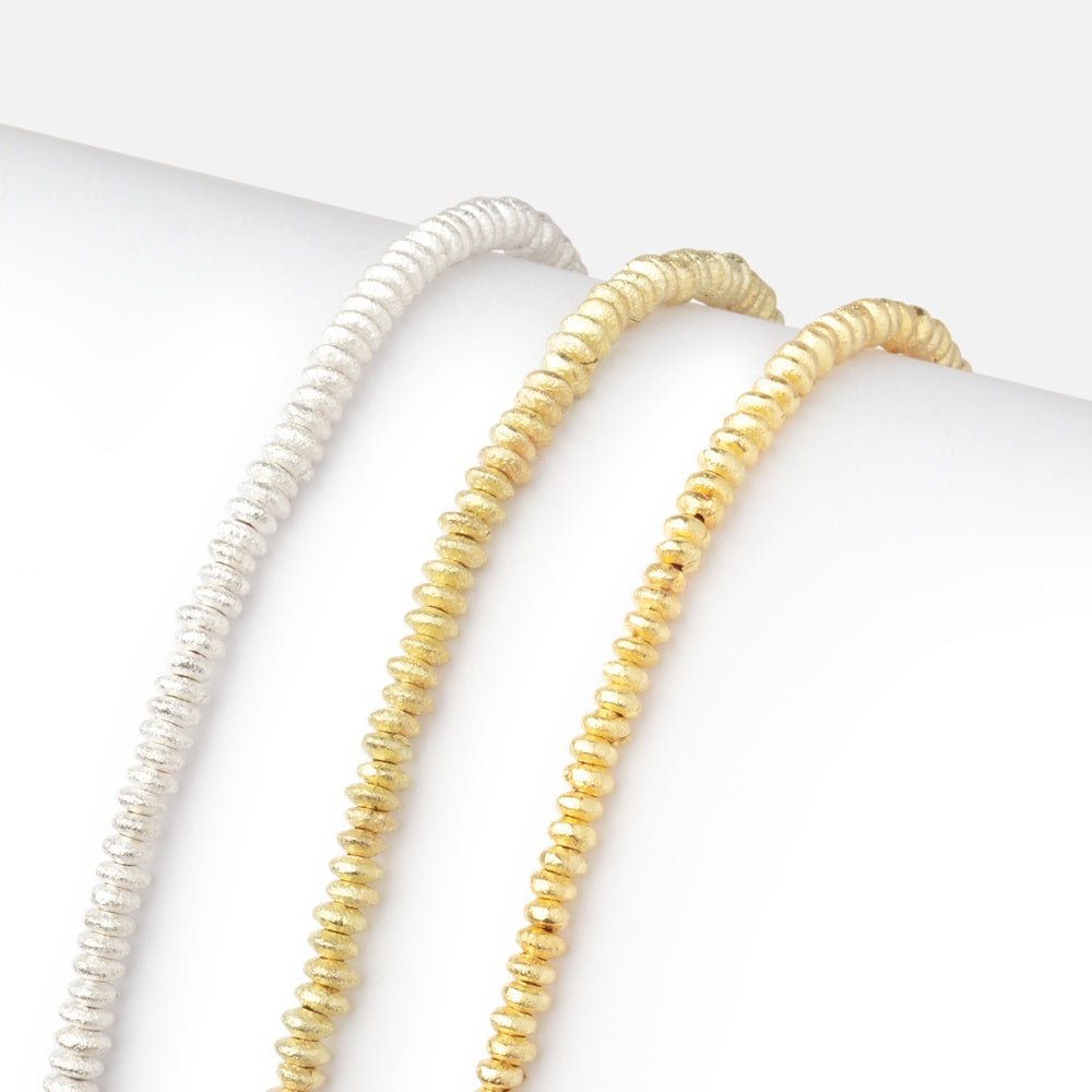 2.5mm Brushed Disc Beads - Beadsofcambay.com