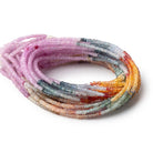 2.5mm Multi Color Sapphire Faceted Rondelle Beads 17 inch 350 pieces - Beadsofcambay.com