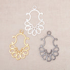 25x19mm Brushed Filigree Charm Set of 4 pieces - Beadsofcambay.com