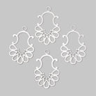 25x19mm Brushed Filigree Charm Set of 4 pieces - Beadsofcambay.com