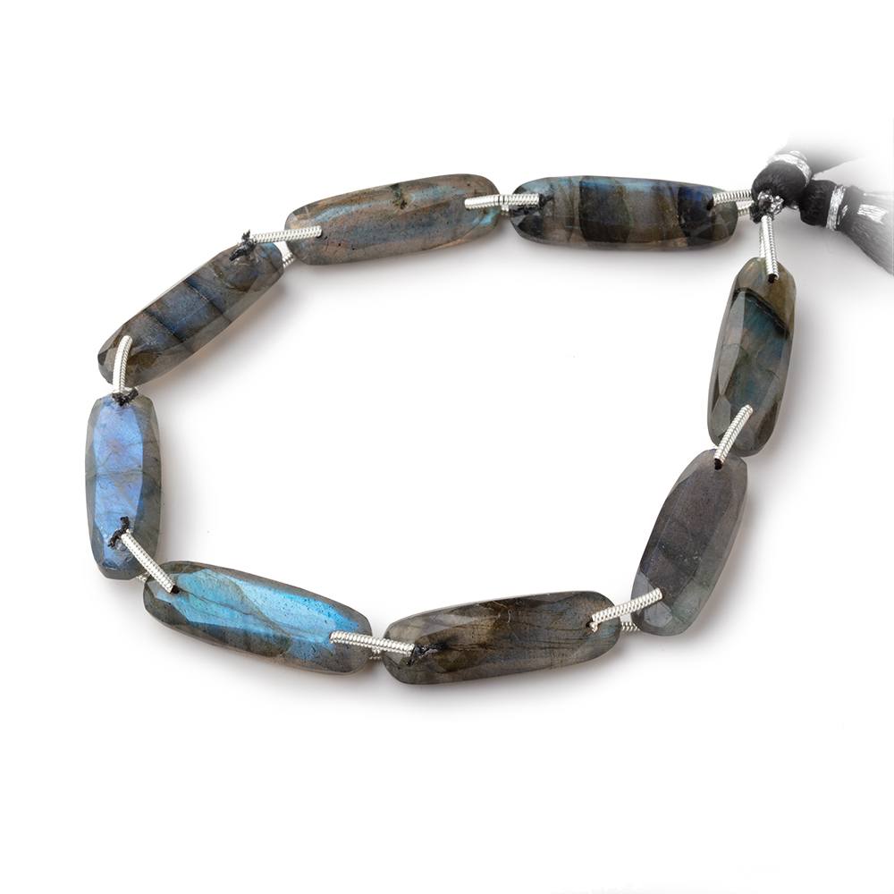 25x8mm Labradorite Double Drilled Oval Beads 8 inch 8 pieces - Beadsofcambay.com