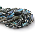 25x8mm Labradorite Double Drilled Oval Beads 8 inch 8 pieces - Beadsofcambay.com