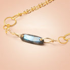 25x8mm Labradorite Double Drilled Oval Connector 1 piece - Beadsofcambay.com