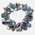 26-36mm Peacock Top Drill Ultra Keshi Freshwater Pearls 17 inch 48 Beads - Beadsofcambay.com