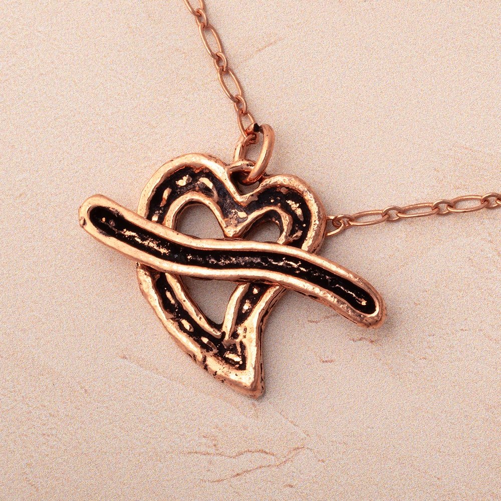 26x20mm Copper Toggle Antiqued Heart 1 piece - Beadsofcambay.com