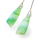 27x10mm Green Banded Agate Fancy Shape Briolette Set of 2 Focals - Beadsofcambay.com