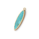 28 - 30mm Gold Leafed Turquoise Howlite Marquise Focal 1 Pendant - Beadsofcambay.com