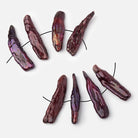 29 - 35mm Burgundy Side Drilled Biwa Focals Set of 4 pieces - Beadsofcambay.com