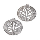 29x35mm Brushed Filigree Oval Charm Set of 2 pieces - Beadsofcambay.com