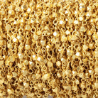2mm 22kt Gold plated Copper Faceted Nuggets on Gold plated Chain - Beadsofcambay.com