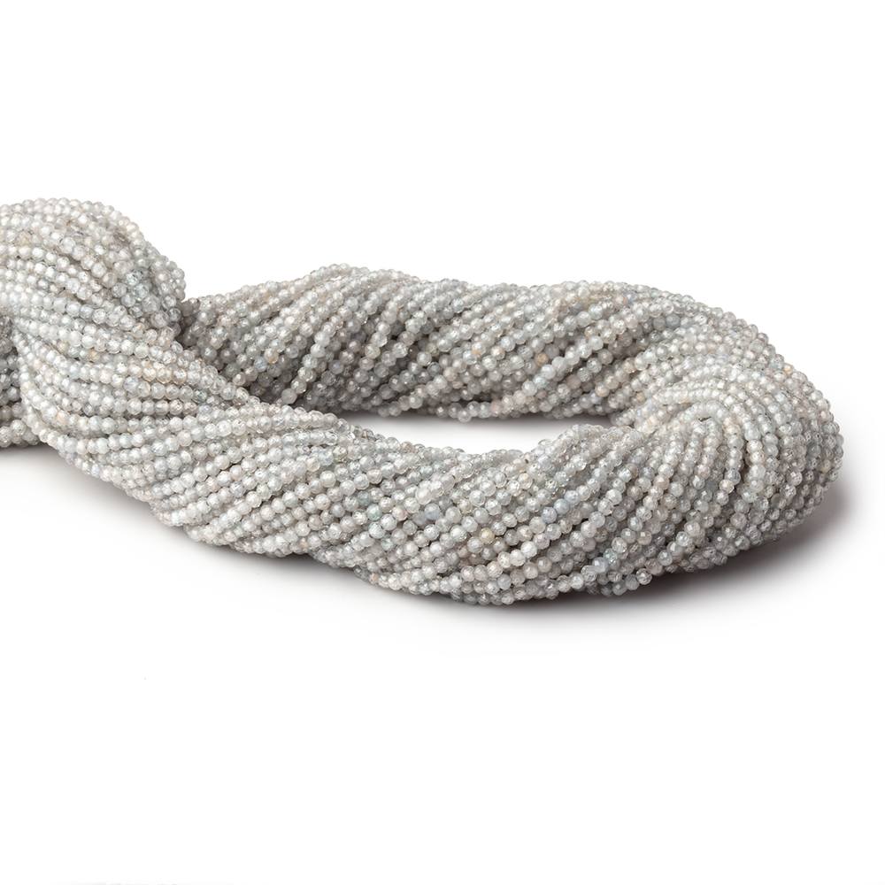 2mm Grey Zircon Micro Faceted Rounds 12.5 inch 168 Beads - Beadsofcambay.com