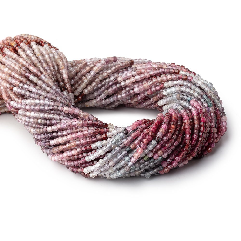 2mm Multi Color Spinel Micro Faceted Cube 12.5 inch 128 Beads - Beadsofcambay.com