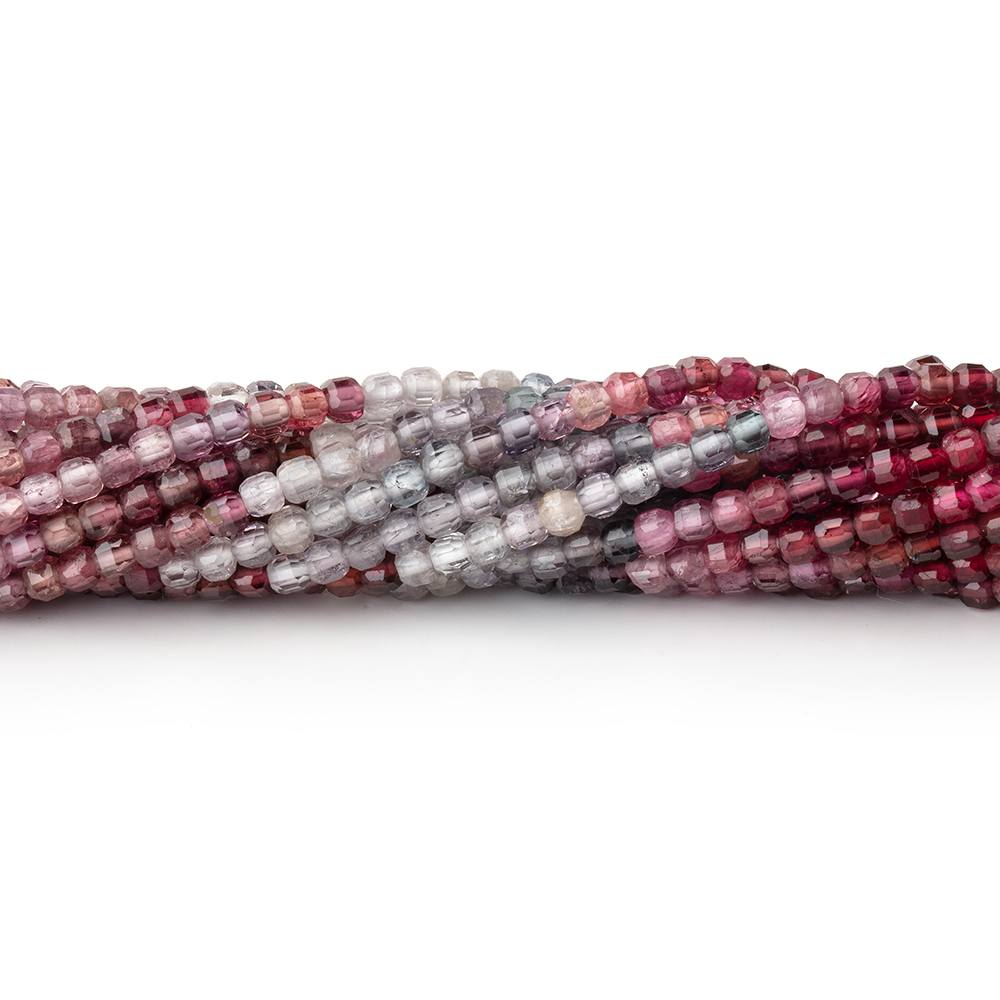 2mm Multi Color Spinel Micro Faceted Cube 12.5 inch 128 Beads - Beadsofcambay.com