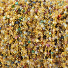 2mm Multi Gem Micro Faceted Rounds on Gold Plated Dangling Chain - Beadsofcambay.com