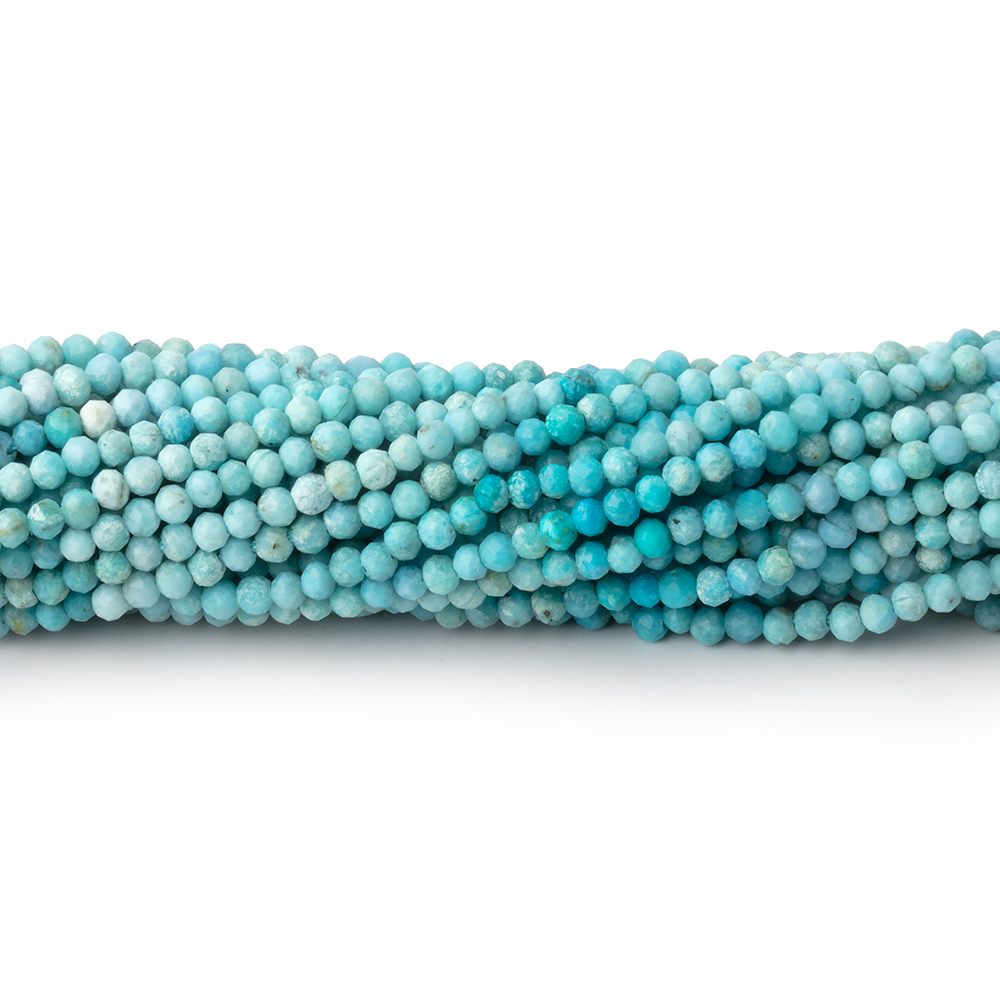 2mm Shaded Larimar Micro Faceted Round 12.25 inch 180 Beads - Beadsofcambay.com