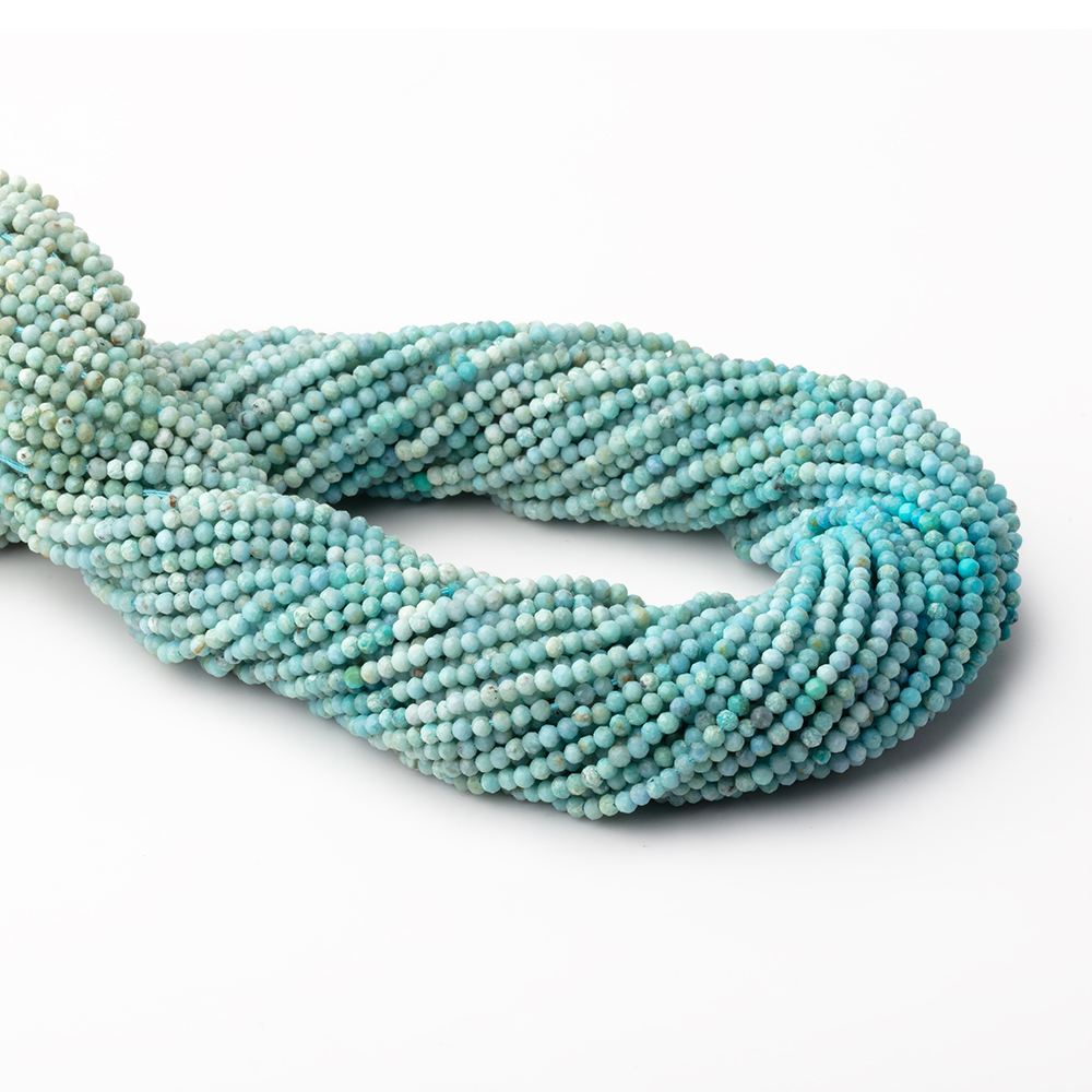 2mm Shaded Larimar Micro Faceted Round 12.25 inch 180 Beads - Beadsofcambay.com