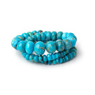 3 - 12mm Mongolian Turquoise Plain Rondelle 16 inch 106 Beads - Beadsofcambay.com