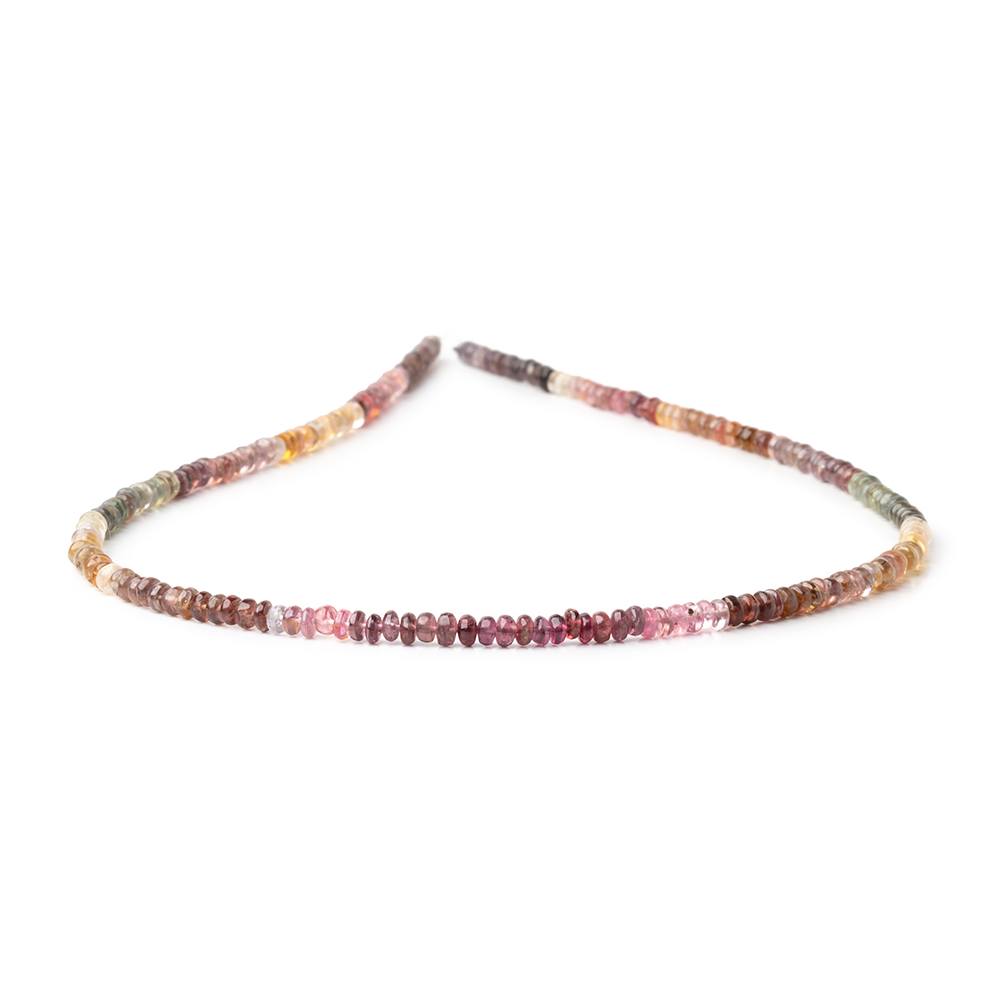3 - 3.5mm Multi Color Spinel Plain Rondelle Beads 16 inch 220 pieces - Beadsofcambay.com