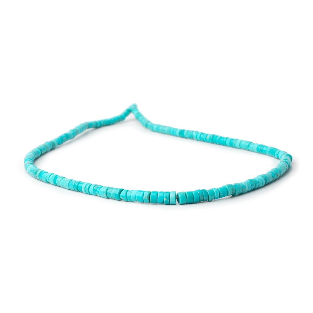3 - 4.5mm Sleeping Beauty Turquoise Plain Heishi Beads 15 inch 185 pieces AA - Beadsofcambay.com