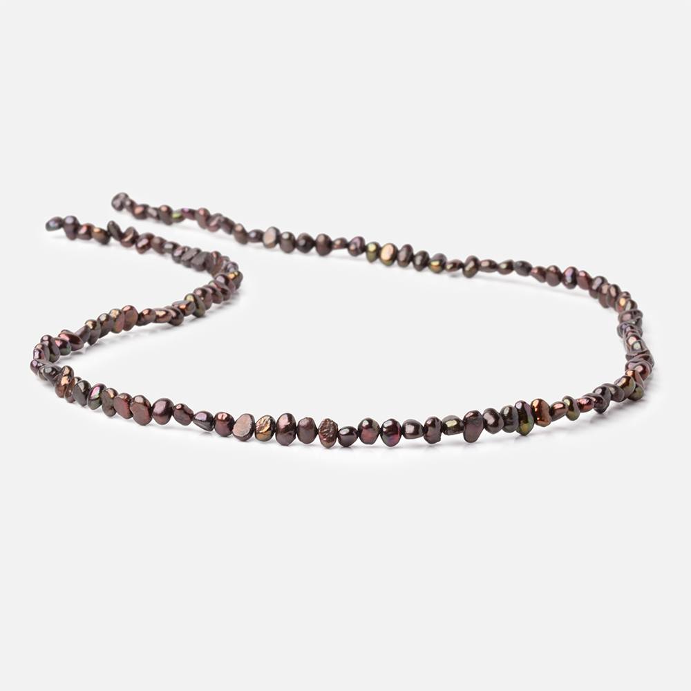 3 - 4mm Chocolate Petite Baroque Freshwater Pearls 15.5 inch 130 Beads - Beadsofcambay.com
