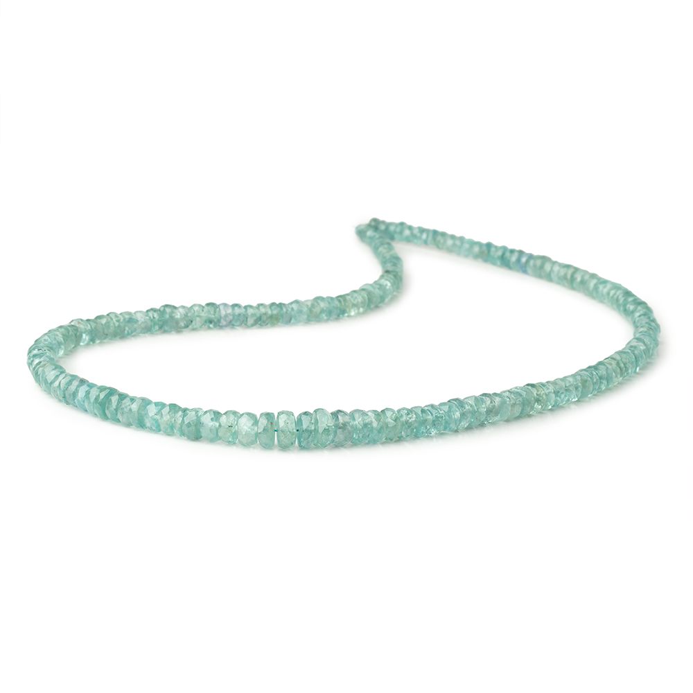 3 - 5.5mm Teal Green Kyanite Faceted Rondelle Beads 16 inch 150 pieces AA - Beadsofcambay.com