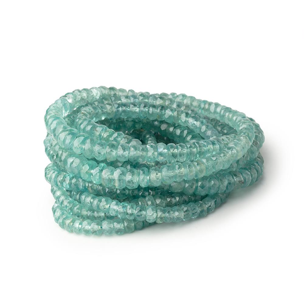 3 - 5.5mm Teal Green Kyanite Faceted Rondelle Beads 16 inch 150 pieces AA - Beadsofcambay.com
