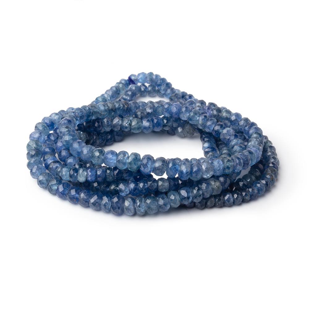 3 - 5mm Blue Sapphire Faceted Rondelle Beads 15.5 inch 168 pieces - Beadsofcambay.com