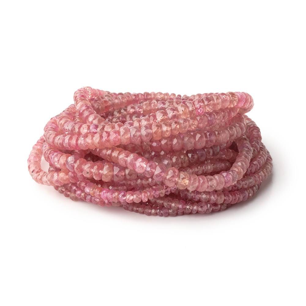 3 - 5mm Ruby faceted rondelle Beads 16 inch 177 pieces - Beadsofcambay.com