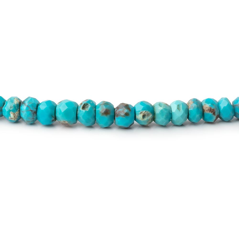 3 - 5mm Turquoise Faceted Rondelle Beads 16 inch 178 pieces - Beadsofcambay.com
