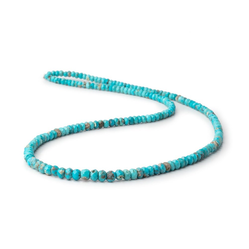 3 - 5mm Turquoise Faceted Rondelle Beads 16 inch 178 pieces - Beadsofcambay.com