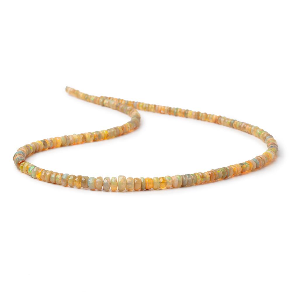 3-6mm Dark Golden Ethiopian Opal Faceted Rondelles 18 inch 206 Beads AAA - Beadsofcambay.com