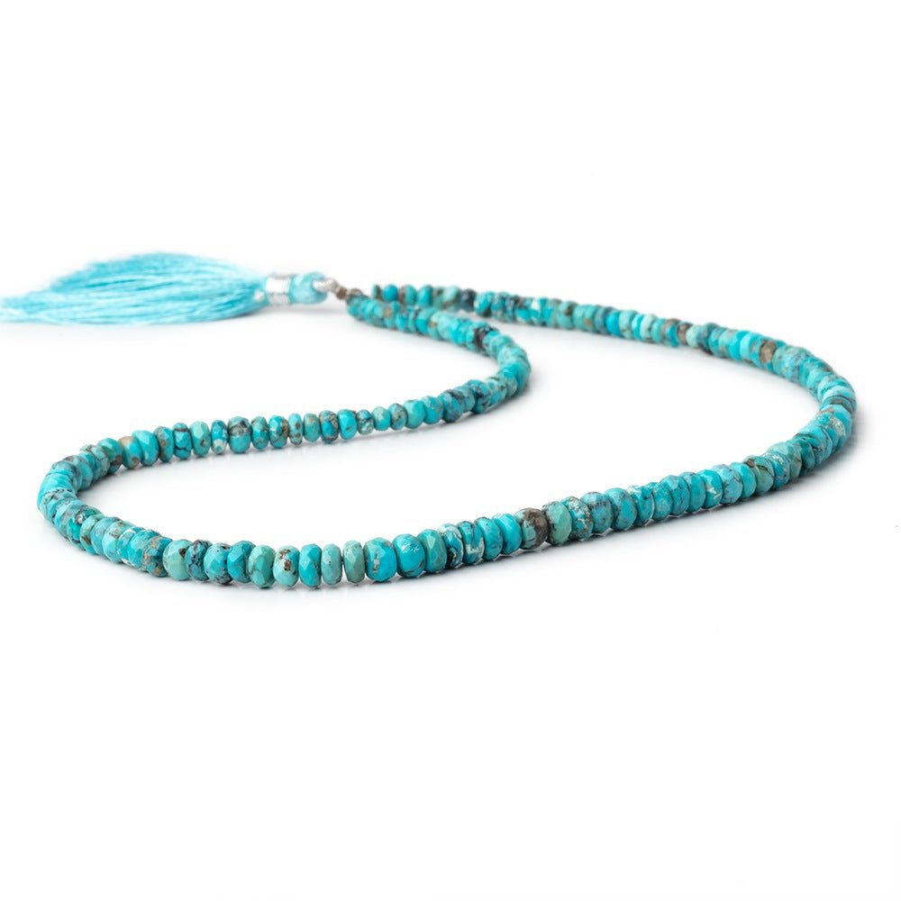 3-6mm Turquoise Faceted Rondelle Beads 16 inch 150 pieces - Beadsofcambay.com