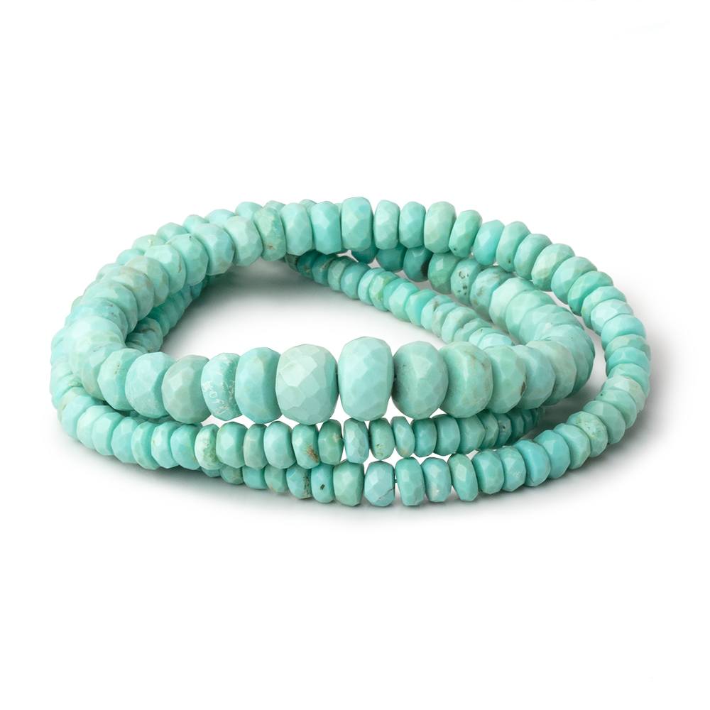 3-7.5mm Turquoise Faceted Rondelle Beads 16 inch 166 pieces - Beadsofcambay.com