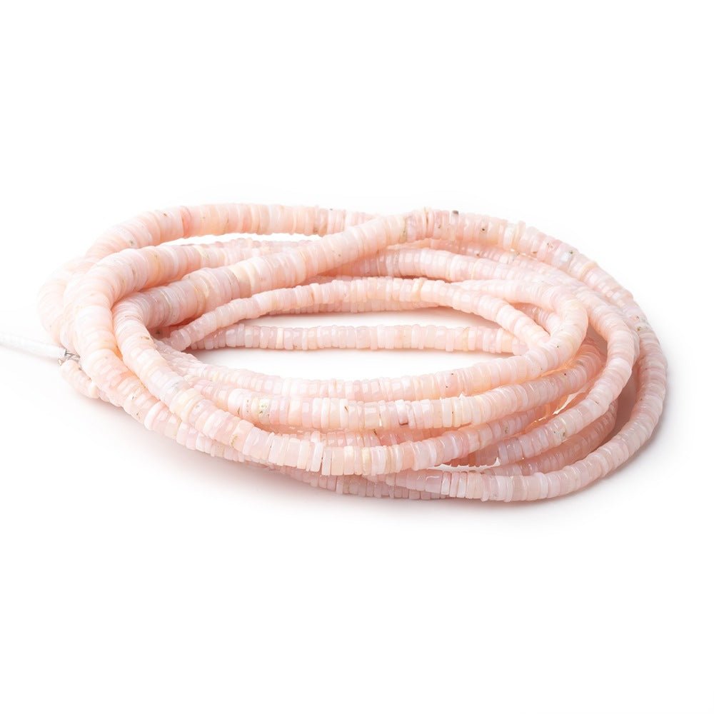 3-7mm Pink Peruvian Opal Plain Heishi Beads 17.75 inch 260 pieces - Beadsofcambay.com