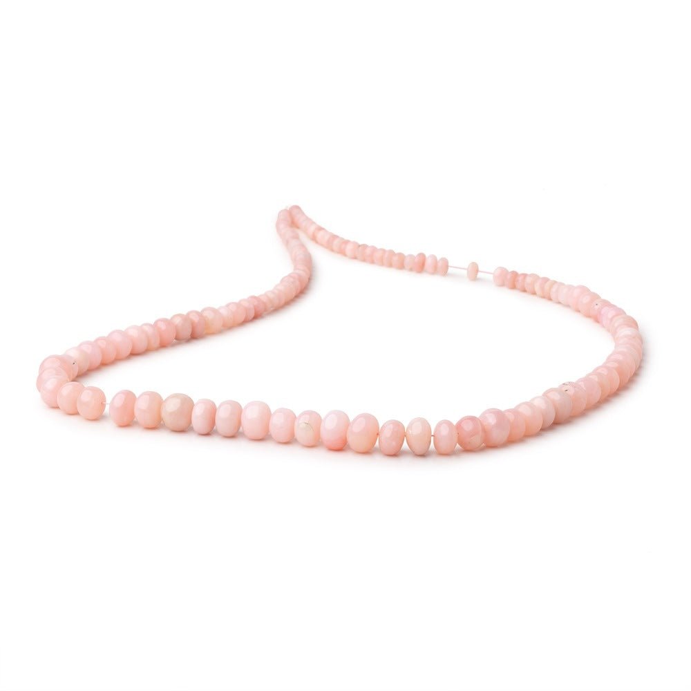 3-7mm Pink Peruvian Opal Plain Rondelle Beads 15.5 inch 120 pieces - Beadsofcambay.com