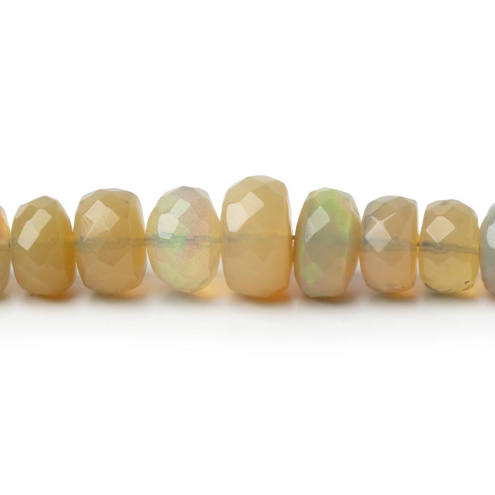 3-8.5mm Ecru Ethiopian Opal Faceted Rondelles 18 inch 157 Beads - Beadsofcambay.com