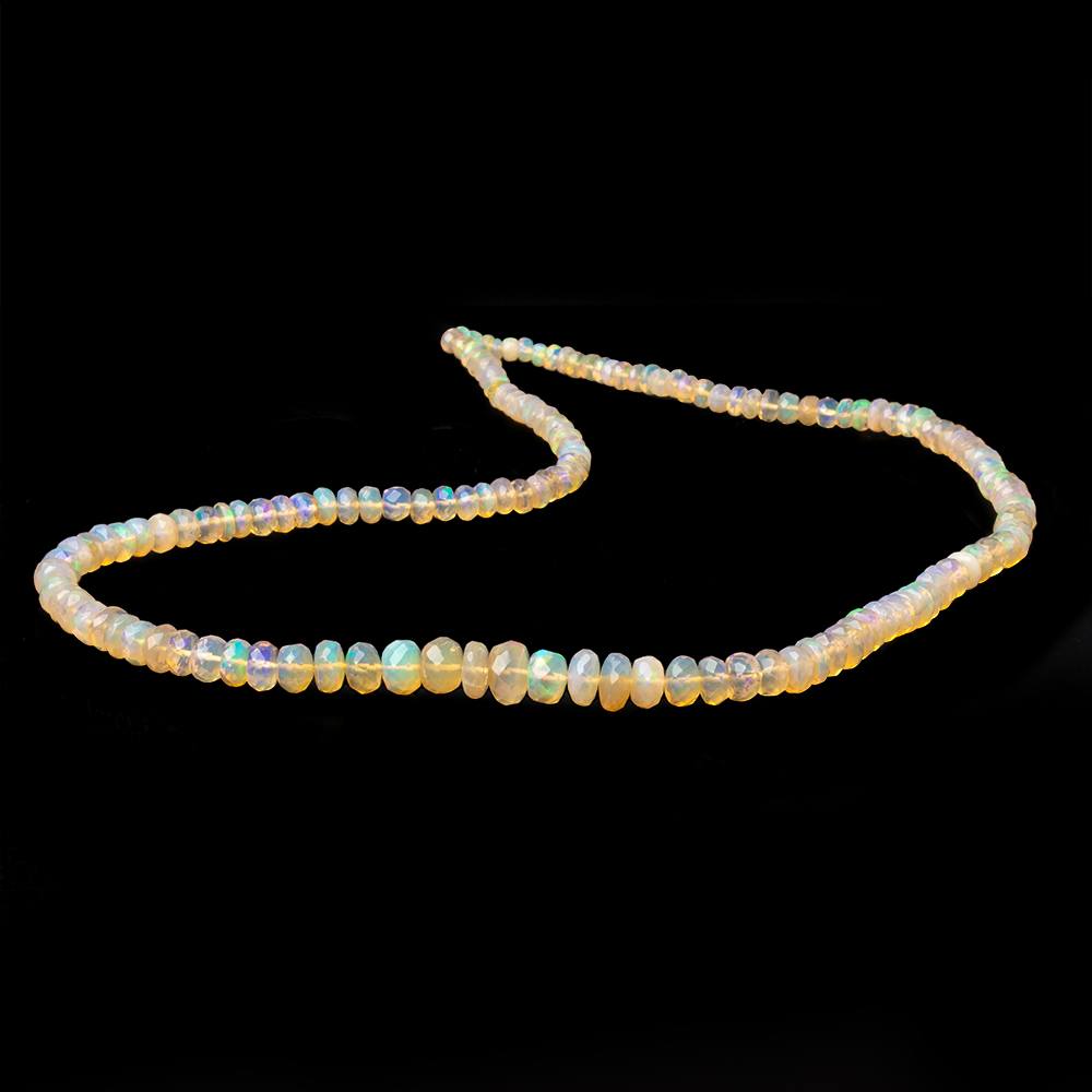 3-8mm Golden Ethiopian Opal Faceted Rondelles 17 inch 148 Beads AAA - Beadsofcambay.com