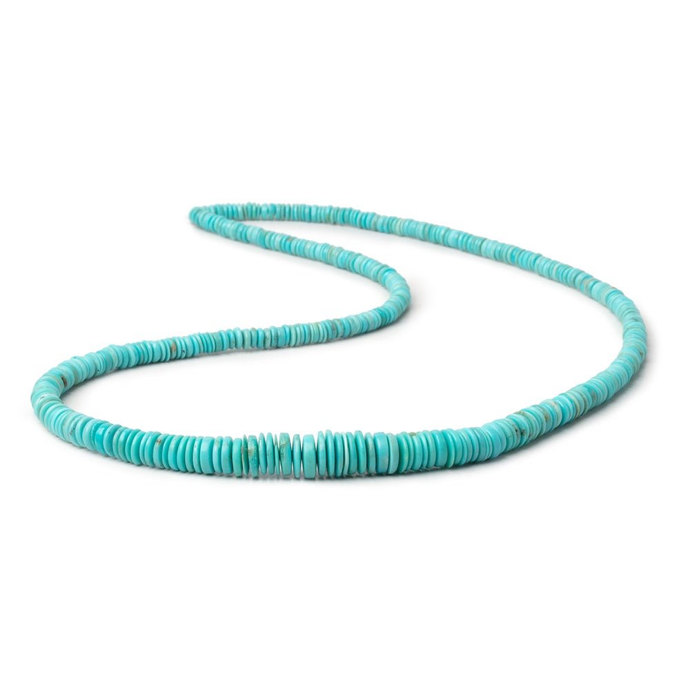 3-8mm Sleeping Beauty Turquoise Plain Heishi Beads 18 inch 384 pieces - Beadsofcambay.com